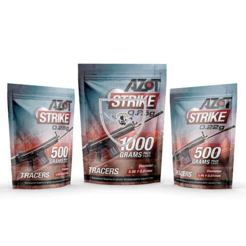 Шары для страйкбола Azot Strike Tracers 0.20 g 1 kg.